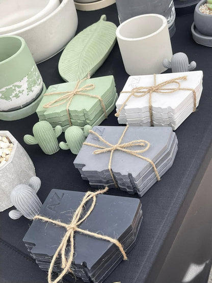 2pcs Custom Arizona Map Coaster Silicone Molds for Resin, Concrete & Plaster