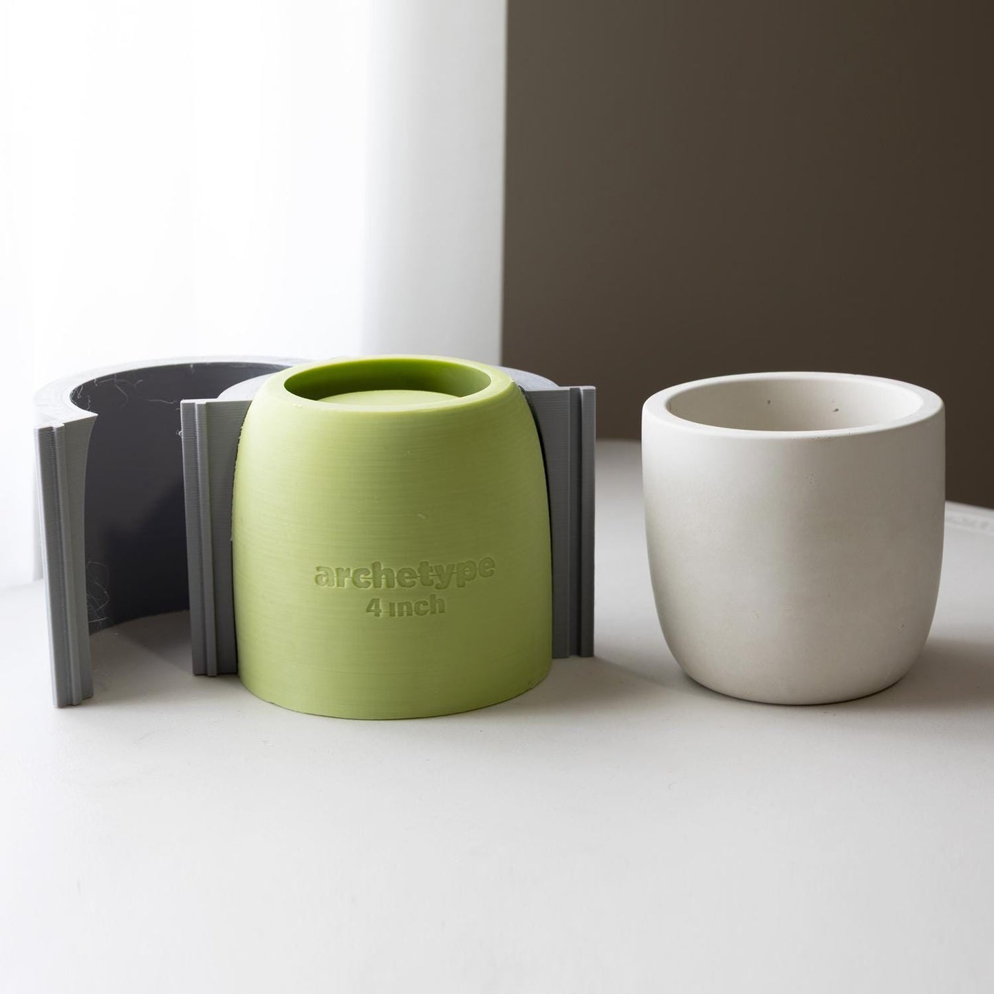 4-inch Planter Silicone Mold with Casting Frame