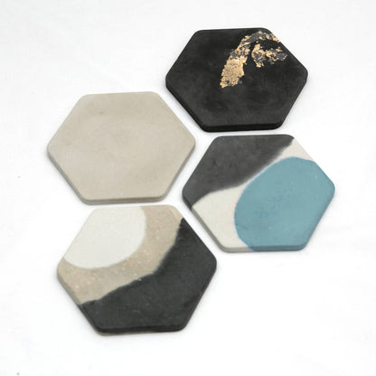 4pcs Hexagon Coaster Silicone Molds for Resin, Concrete & Plaster