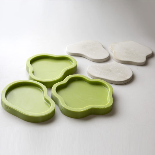 3pcs Cloud-Shaped Coaster Silicone Molds for Resin, Concrete & Plaster