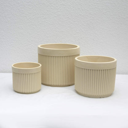 5 inch Cylindrical Fluted Planter Silicone Mold with Casting Frame
