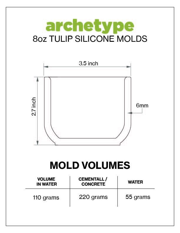 8oz Tulip Candle Jar Silicone Mold with Casting Frame